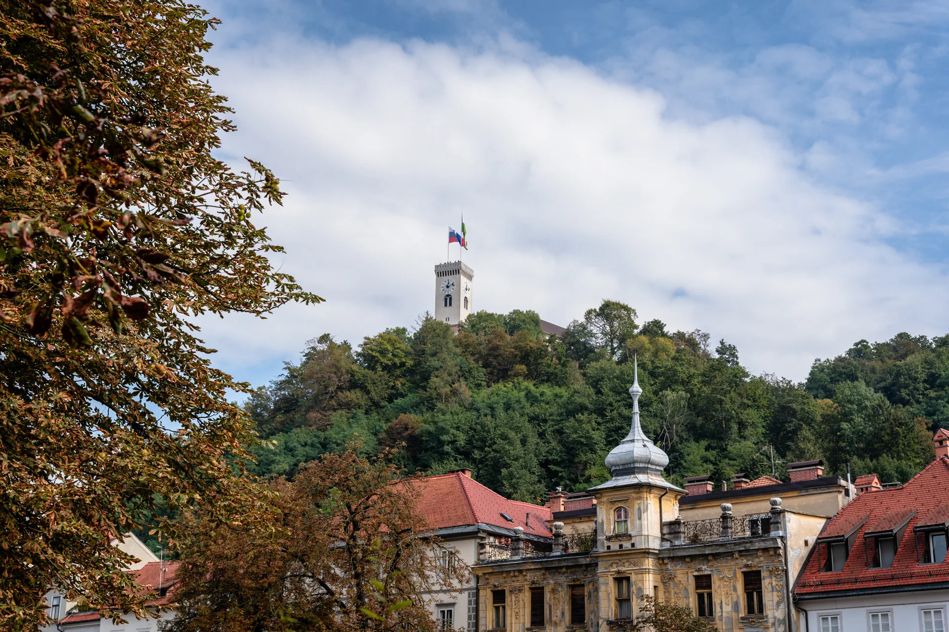 Lublana, stolica Słowenii - widok na zamek w Lublanie